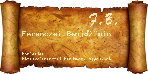 Ferenczei Benjámin névjegykártya